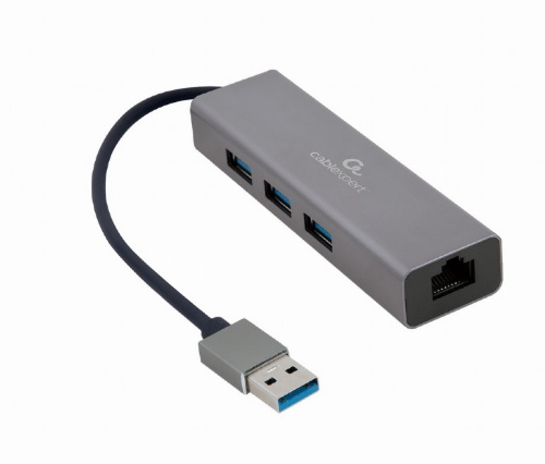 Picture of Gembird network adapter with 3-port USB 3.0 hub A-AMU3-LAN-01