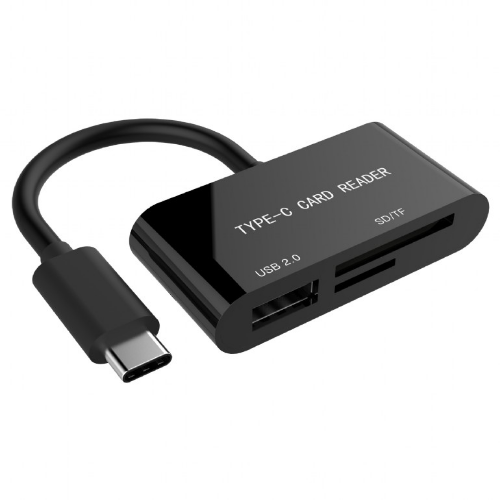 Picture of Gembird Compact USB Type-C SDXC combo card reader black UHB-CR3-02