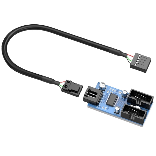 Picture of OEM 30cm USB 9Pin Interface Header Motherboard Extension Splitter 1 to 2/4 Cable Desktop USB 2.0 HUB