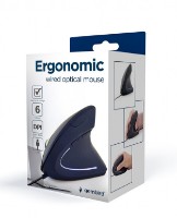 Picture of Gembird Ergonomic 6-Button wired optical mouse Black MUS-ERGO-01