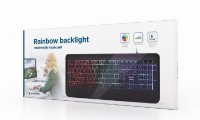 Picture of Gembird "Rainbow" backlight multimedia keyboard, black, US layout KB-UML-03