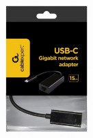 Picture of Gembird USB-C Male Gigabit Network adapter black A-CM-LAN-01