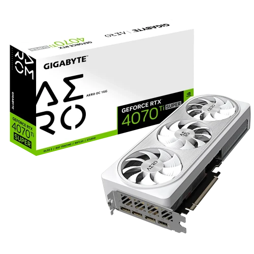 Picture of Gigabyte GeForce RTX4070Ti Super 16GB AERO OC Graphics Card White  GV-N407TSAERO OC-16GD G10