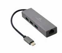 Picture of Gembird USB-C Gigabit network adapter with 3-port A-CMU3-LAN-01 Type C