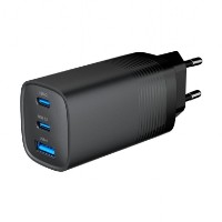 Picture of Gembird 3-port 65 W GaN USB PowerDelivery fast charger, Black TA-UC-PDQC65-01-BK