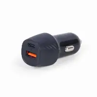 Picture of Gembird 2-port USB car fast charger, Type-C PD 20W Black TA-U2QC3-CAR-02
