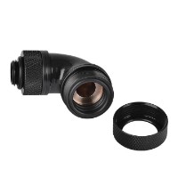 Picture of Thermaltake Pacific G1/4 PETG Tube 90 degree compression 16mm OD-Black Fitting CL-W097-CA00BL-A