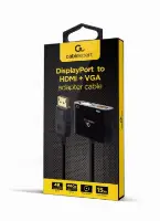 Picture of Gembird Display Port male to HDMI female + VGA female adapter cable black A-DPM-HDMIFVGAF-01