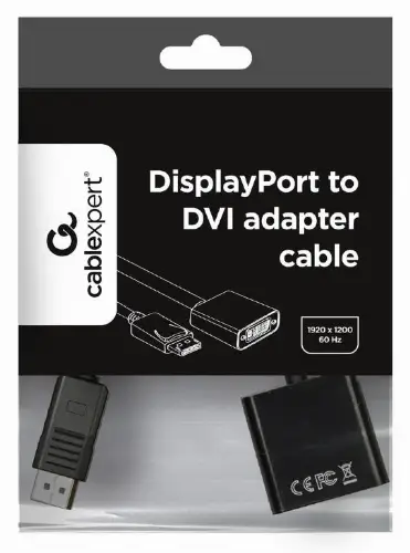 Picture of Gembird Display Port to VGA adapter cable black A-DPM-VGAF-02