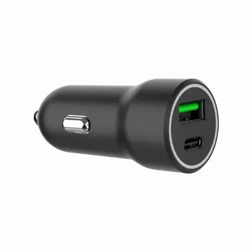 Picture of Gembird 2-port USB car fast charger, Type-C PD, 20 W, black CAR-01