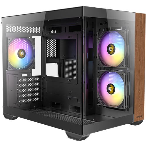 Picture of Antec CX600M Wood ARGB 3x120mm Fans 270°Full View Case Black 0-761345-10138-7