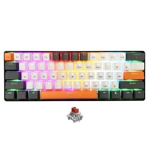 Picture of Mediatech MT1258 ZONE 61 60% Mechanical Gaming Keyboard w/ Red Switches USB