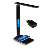 Picture of Mediatech MT222K Energy-Saving LED Desk Lamp 15W with touch control and wireless charger Black