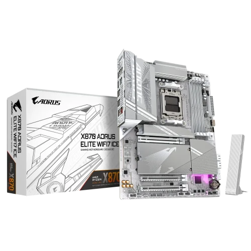 Picture of Gigabyte X870 A Elite Ice Wifi 7 AM5 DDR5 ATX Motherboard White