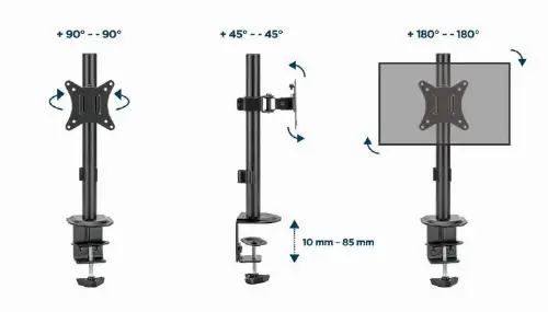 Picture of Gembird  desk mounted single monitor arm 17''-32'' MA-D1-02