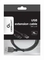 Picture of Gembird USB 2.0 extension cable, 0.75 m, black   CC-USB2-AMAF-75CM/300-BK