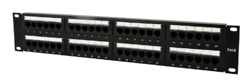 Picture of Gembird CAT.6 48 port patch panel with rear cable management  NPP-C648CM-001