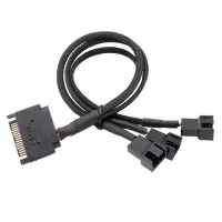 Picture of OEM Sleeved 27cm Cooler Cable SATA to 1Pin Fan with splitter Power Cable
