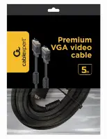 Picture of Gembird  Premium dual-shielded VGA cable with   ferrite cores, 5 m, black CC-PPVGA-5M-B