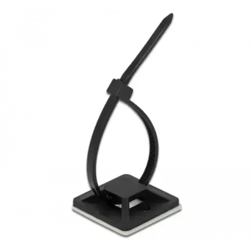 Picture of Delock 18672 Cable Tie Mount 20 x 20 mm  with Cable Tie L 100 x W 2.5 mm black