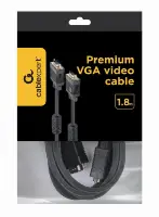Picture of Gembird  Premium dual-shielded VGA cable with  with ferrite cores 1.8M CC-PPVGA-6B