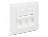 Picture of Delock 86194 Keystone Wall Outlet 3 port Compact