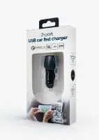Picture of Gembird 2-port USB car fast charger, Type-C PD 20W Black TA-U2QC3-CAR-02