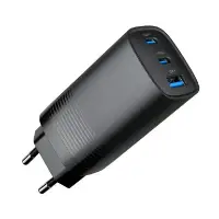 Picture of Gembird 3-port 65 W GaN USB PowerDelivery fast charger, Black TA-UC-PDQC65-01-BK