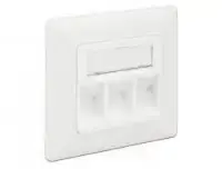 Picture of Delock 86194 Keystone Wall Outlet 3 port Compact