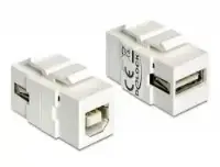 Picture of Delock 86320 Keystone USB 2.0 A female > USB 2.0 B female white