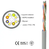 Picture of TapeCom CAT6 UTP 23AWG Patch cord 2m Grey