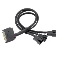 Picture of OEM Sleeved 27cm Cooler Cable SATA to 1Pin Fan with splitter Power Cable