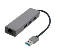 Picture of Gembird network adapter with 3-port USB 3.0 hub A-AMU3-LAN-01
