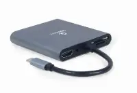 Picture of Gembird USB Type-C 6-in-1 multi-port adapter  (Hub3.1+HDMI+VGA+PD+card reader+stereo audio) A-CM-COMBO6-01