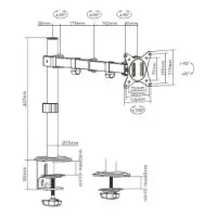 Picture of Gembird Adjustable desk display mounting arm (rotate, tilt, swivel), 17”-32”, up to 9 kg MA-D1-01