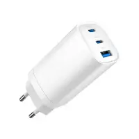 Picture of Gembird 3-port 65 W GaN USB PowerDelivery fast  charger, white TA-UC-PDQC65-01-W