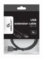Picture of Gembird USB 2.0 extension cable, 0.75 m, black   CC-USB2-AMAF-75CM/300-BK