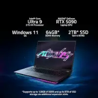 Picture of Gigabyte AORUS MASTER 18 BZHC6UKD45S, Intel 275HX, RTX 5090, 18" Mini LED WQXGA 240Hz, DDR5 64Gb (32Gb*2), Gen4 1TB + Gen4 1TB, Win11 PRO Black