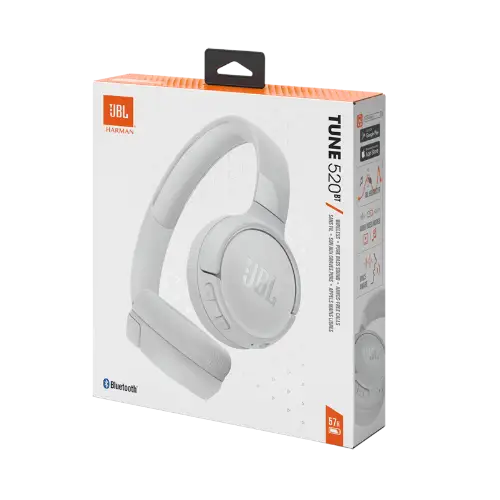 Picture of JBL Tune 520BT Bluetooth Wireless On-Ear Headphone White
