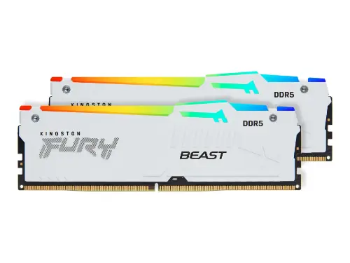 Picture of Kingston FURY Beast RGB 32GB (2x16GB) DDR5 5600MHz CL36 White XMP/EXPO KF556C36BWEAK2-32