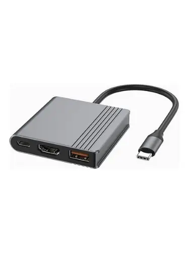 Picture of Gembird USB Type-C 3-in-1 Multi-Port Adapter USB + HDMI + USB-C Space Grey A-CM-COMBO3-05