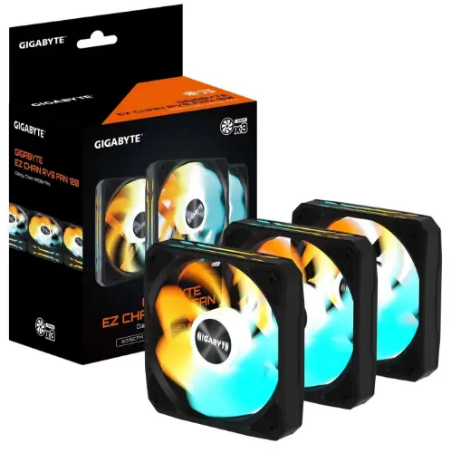 Picture of Gigabyte EZ Chain Fan 120 Black 3 Pack GP-GBT EZFAN1203