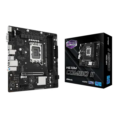 Picture of ASRock H610M Combo II Intel H610 DDR5/DDR4 Micro ATX Motherboard