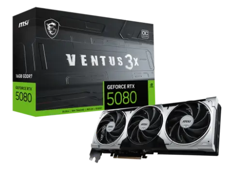 Picture of MSI GeForce RTX 5080 16GB Ventus 3X OC Black V531-664R